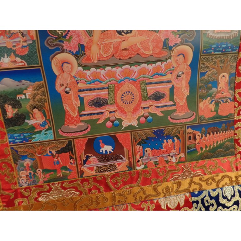 Grand thangka la vie de Bouddha