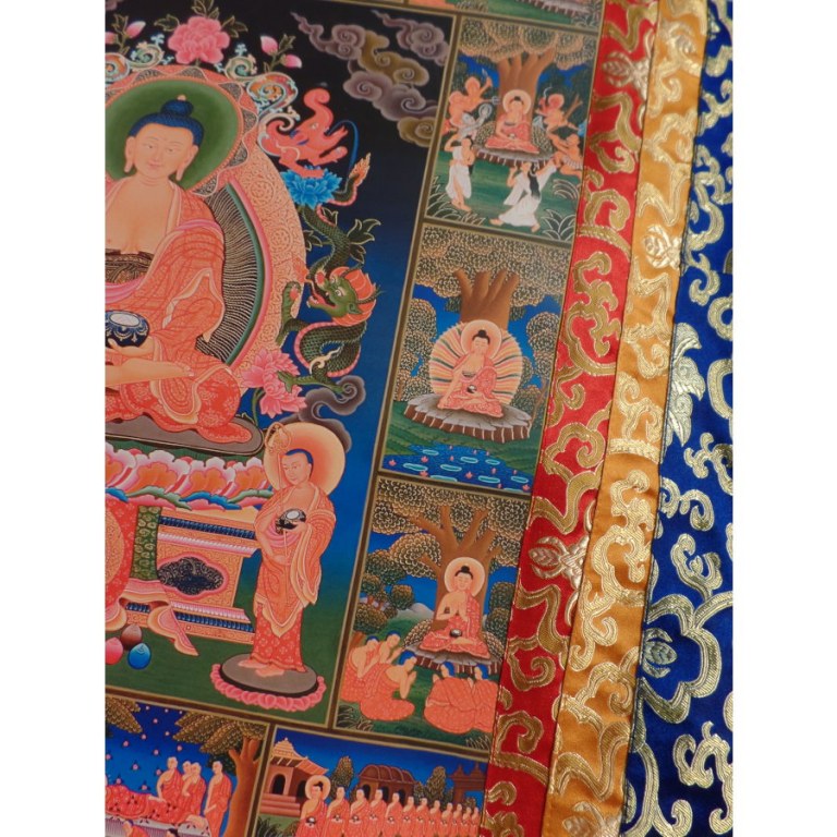 Grand thangka la vie de Bouddha