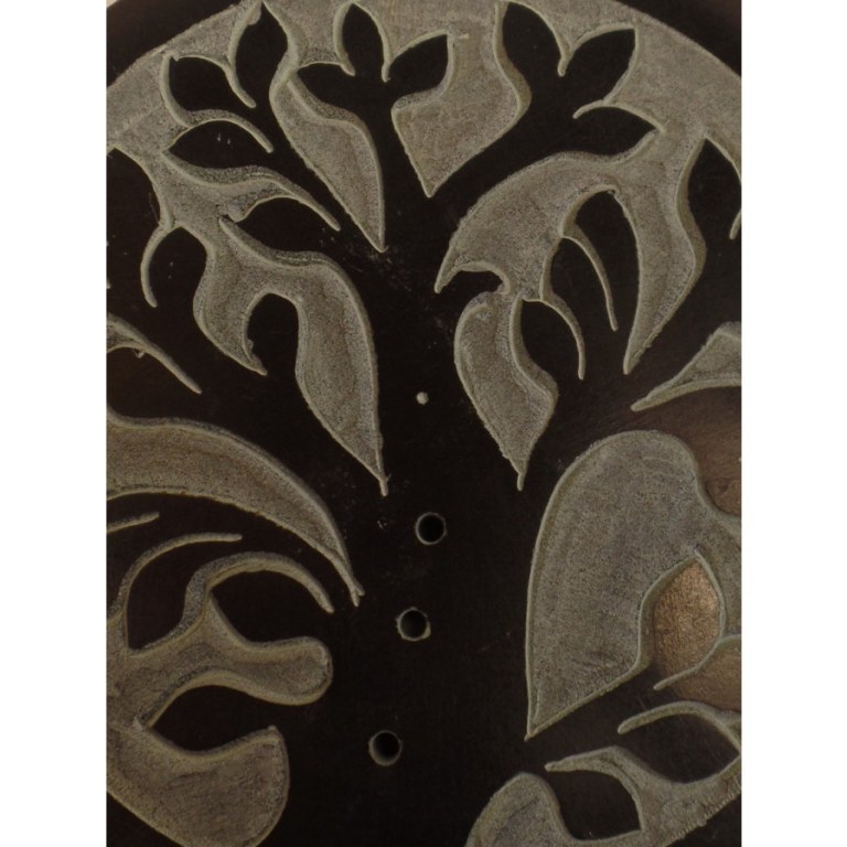 Porte encens noir/gris arbre de vie