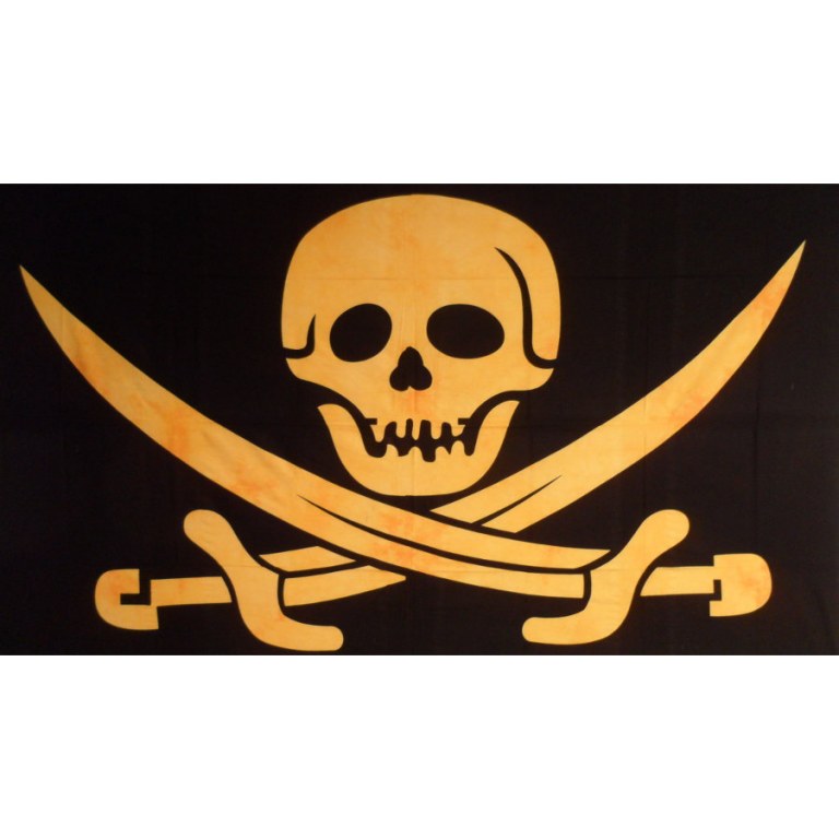 Tenture jolly roger noir et jaune