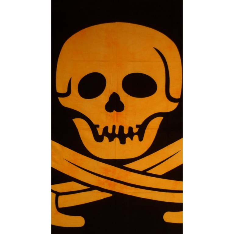 Tenture jolly roger noir et jaune