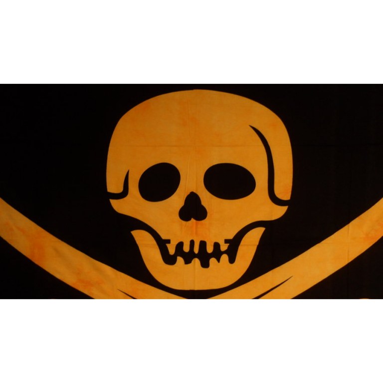 Tenture jolly roger noir et jaune