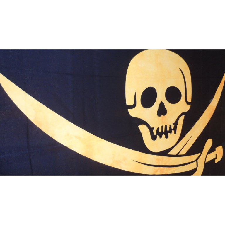 Tenture jolly roger noir et jaune