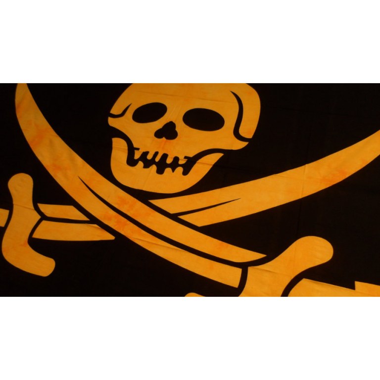 Tenture jolly roger noir et jaune