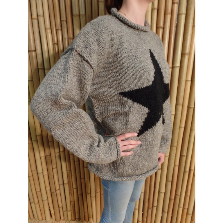 Pull gris étoile noire