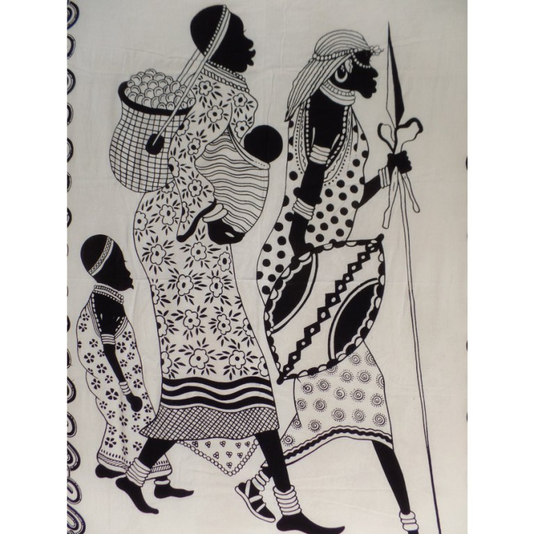 Tenture noir et blanc african women