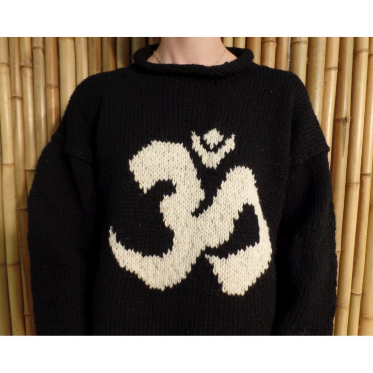 Pull noir Aum épais