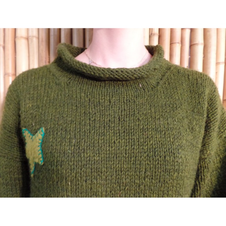 Pull vert Pekapeka étoiles