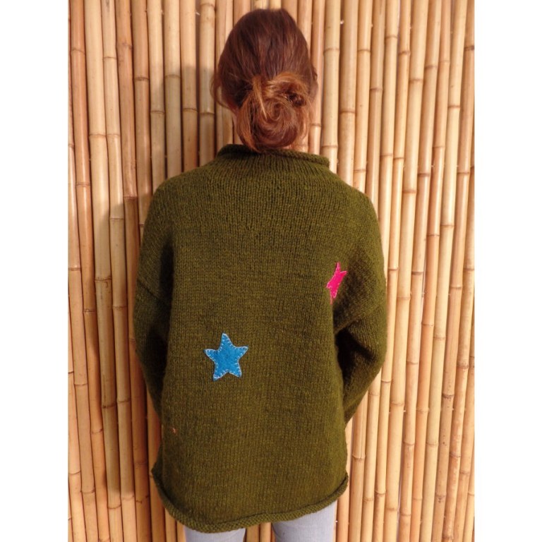 Pull vert Pekapeka étoiles
