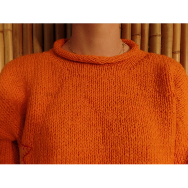 Pull orange Pekapeka étoiles