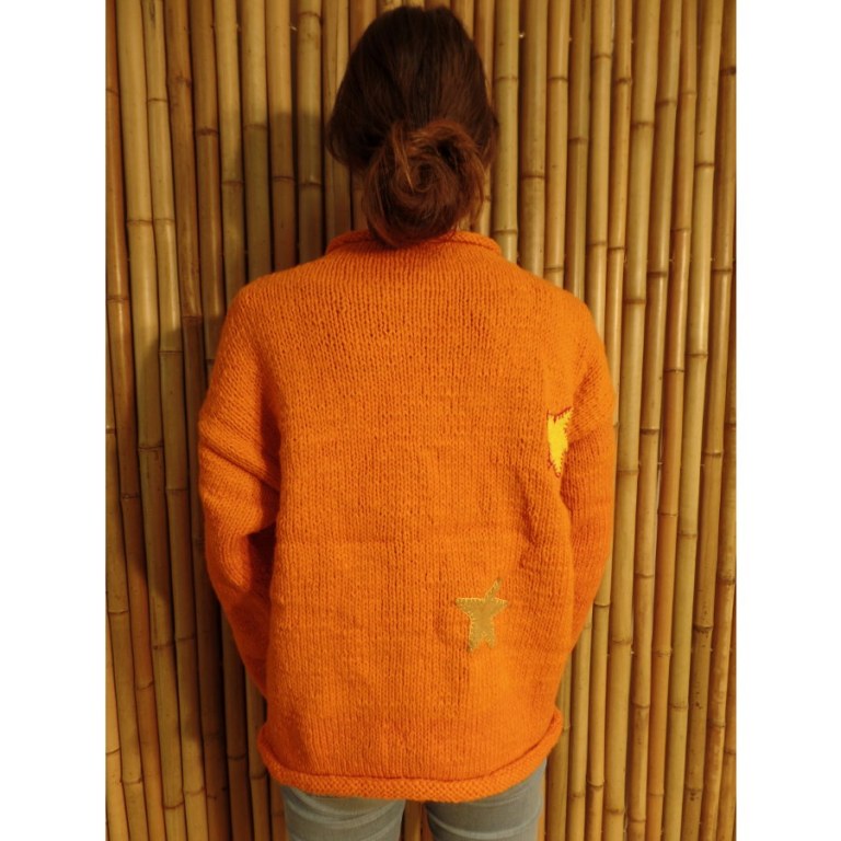 Pull orange Pekapeka étoiles