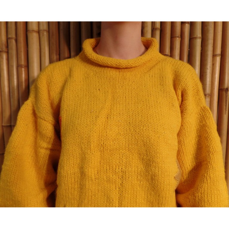 Pull jaune vif Pekapeka étoiles