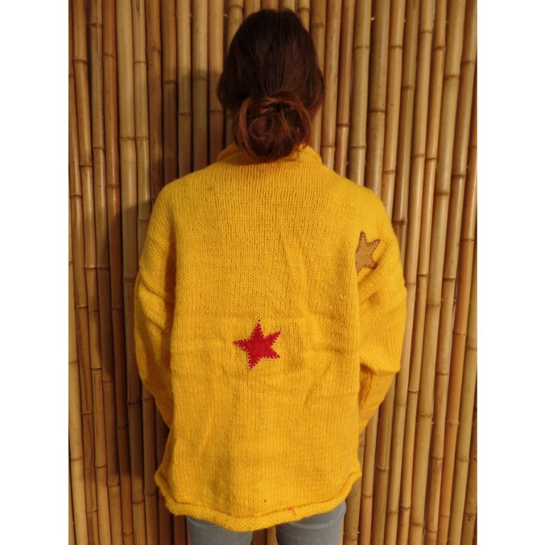 Pull jaune vif Pekapeka étoiles