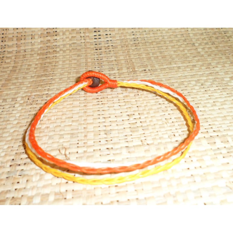 Bracelet de cheville blanc/jaune/orange