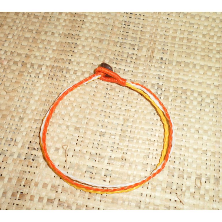 Bracelet de cheville blanc/jaune/orange