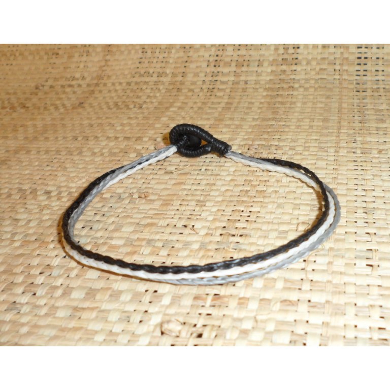 Bracelet de cheville blanc/gris/noir