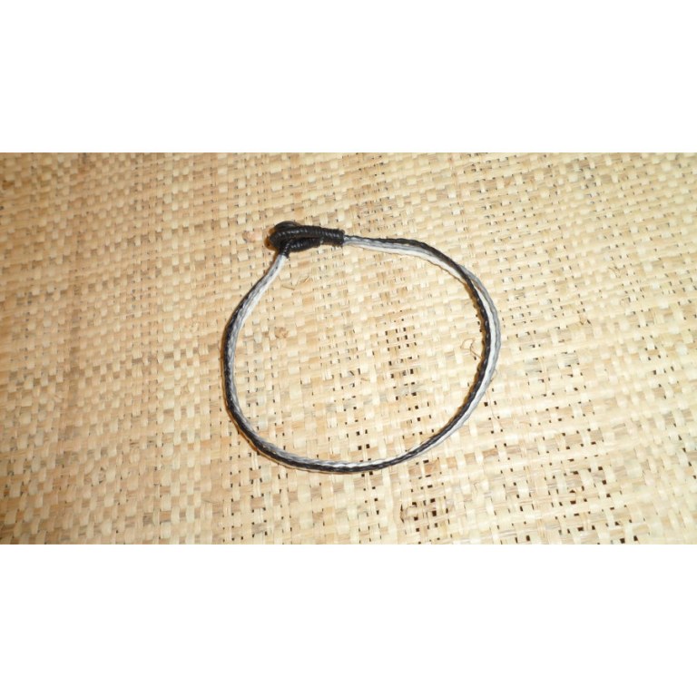 Bracelet de cheville blanc/gris/noir