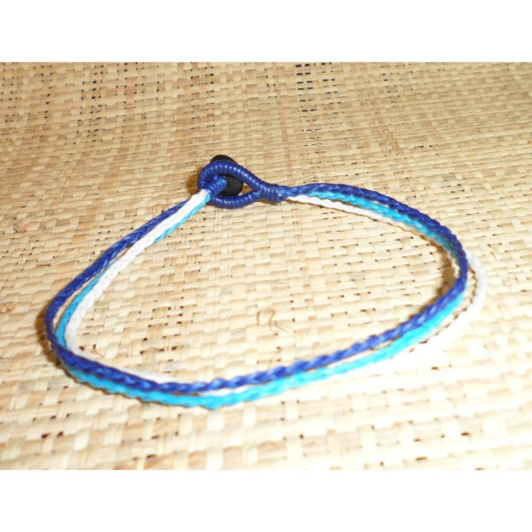 Bracelet de cheville blanc/bleu/bleu marine