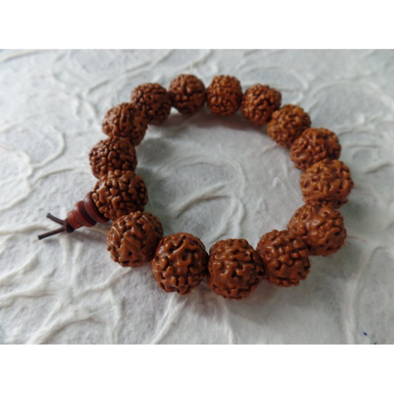 Bracelet mala perles rudraksha