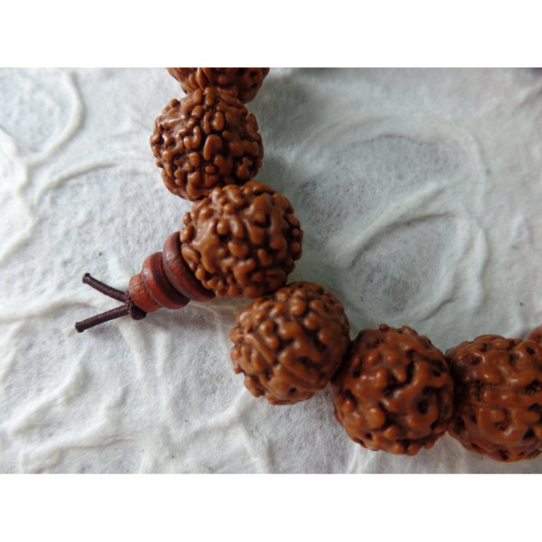 Bracelet mala perles rudraksha