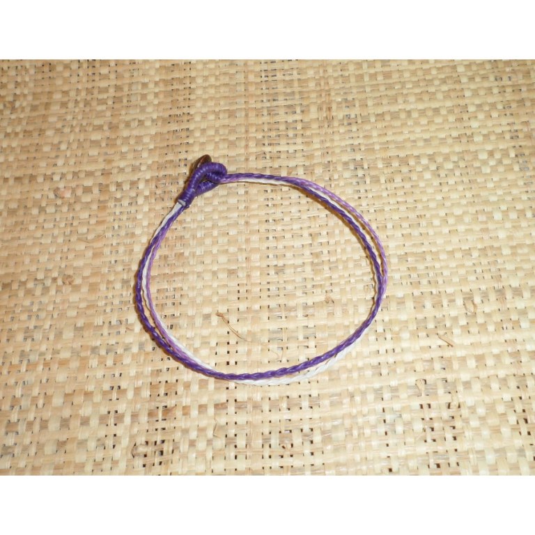 Bracelet de cheville blanc/parme/violet