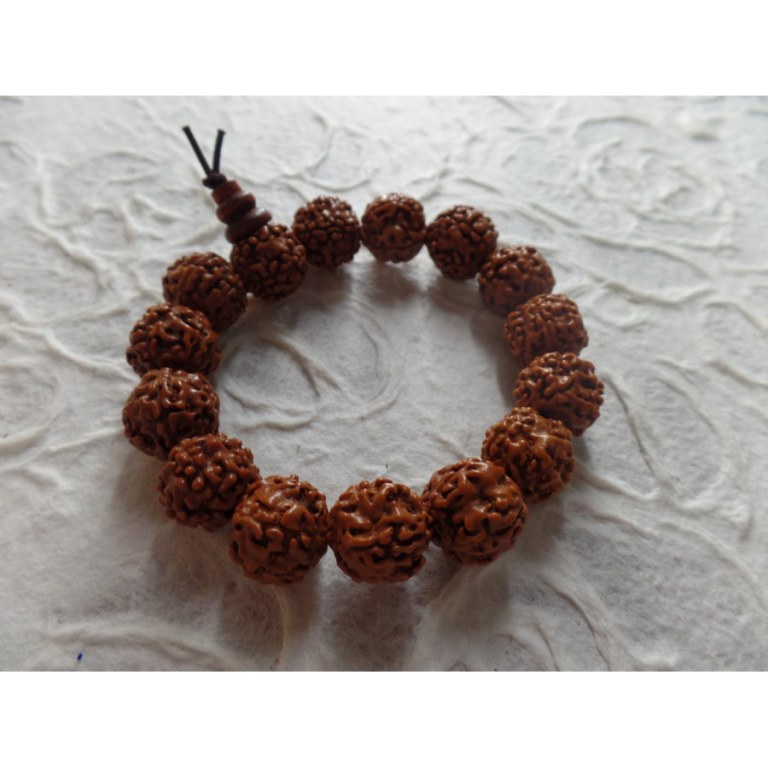 Bracelet mala perles rudraksha