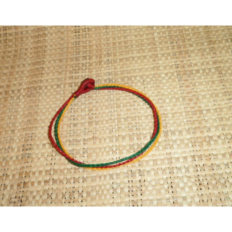 Bracelet de cheville vert/jaune/grenat