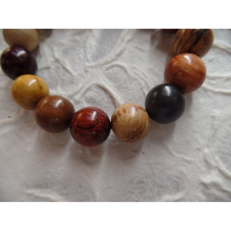 Bracelet tibétain perles bois couleur
