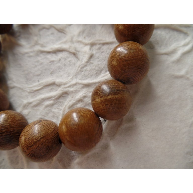 Bracelet tibétain perles en bois teint