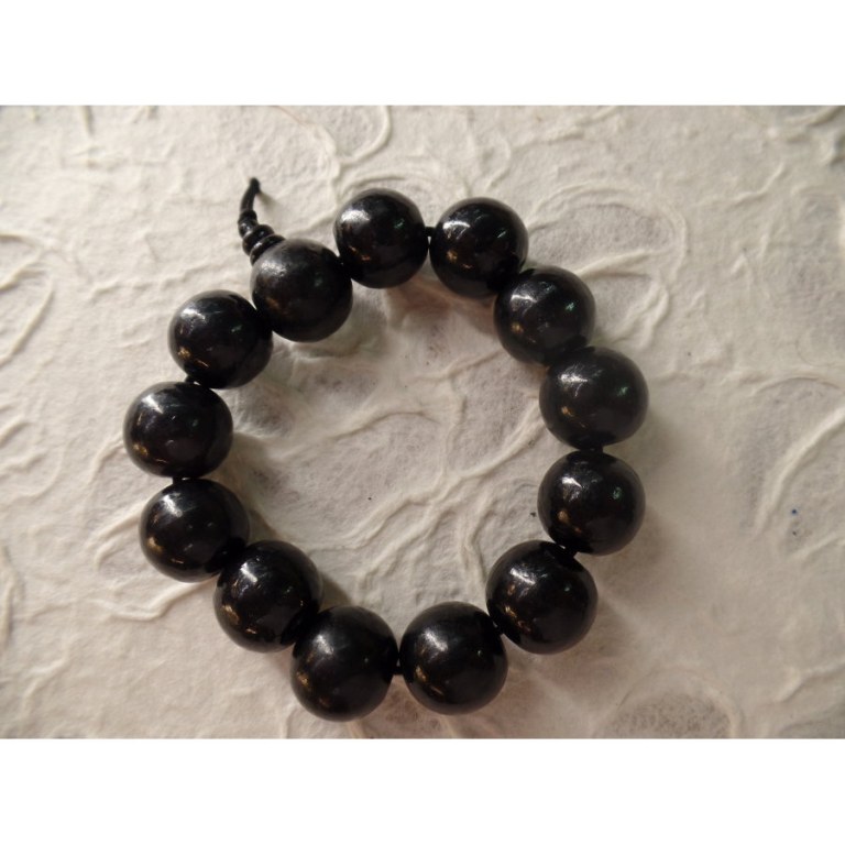 Bracelet tibétain perles noires