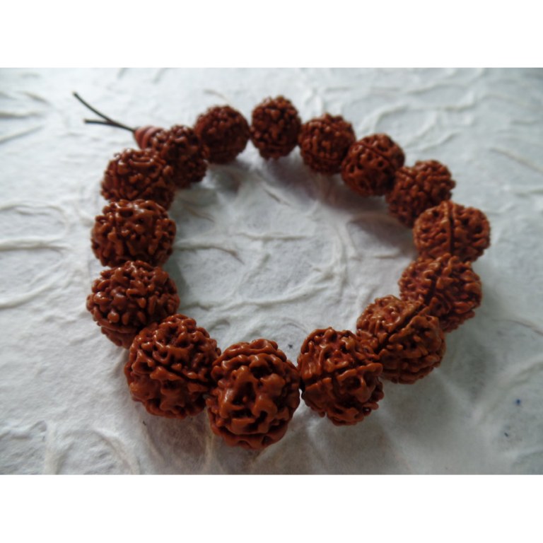 Bracelet mala perles rudraksha 2