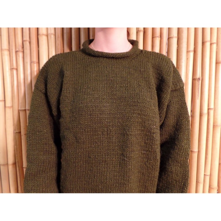 Pull uni Kapiti vert foncé