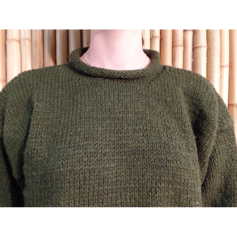 Pull uni Kapiti vert foncé