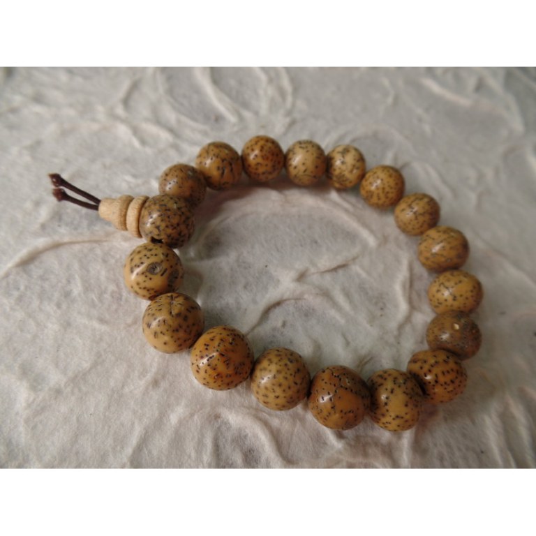 Bracelet tibétain perles mouchetées