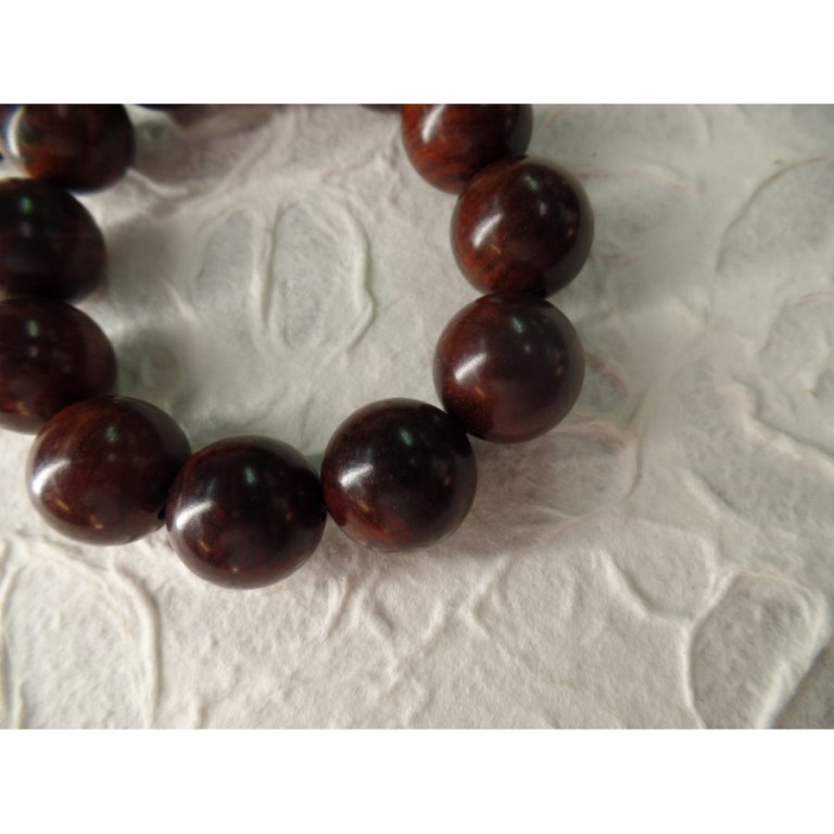 Bracelet tibétain marron perles en bois 