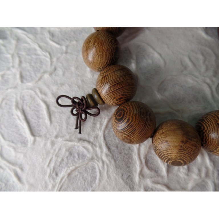 Bracelet tibétain grosses perles en bois 