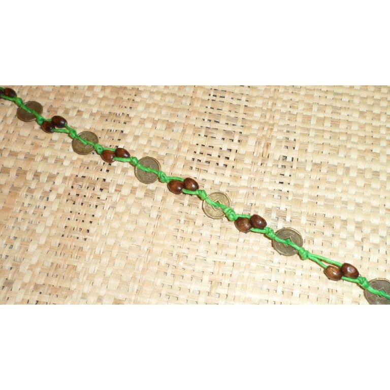 Bracelet de cheville sapèques vert