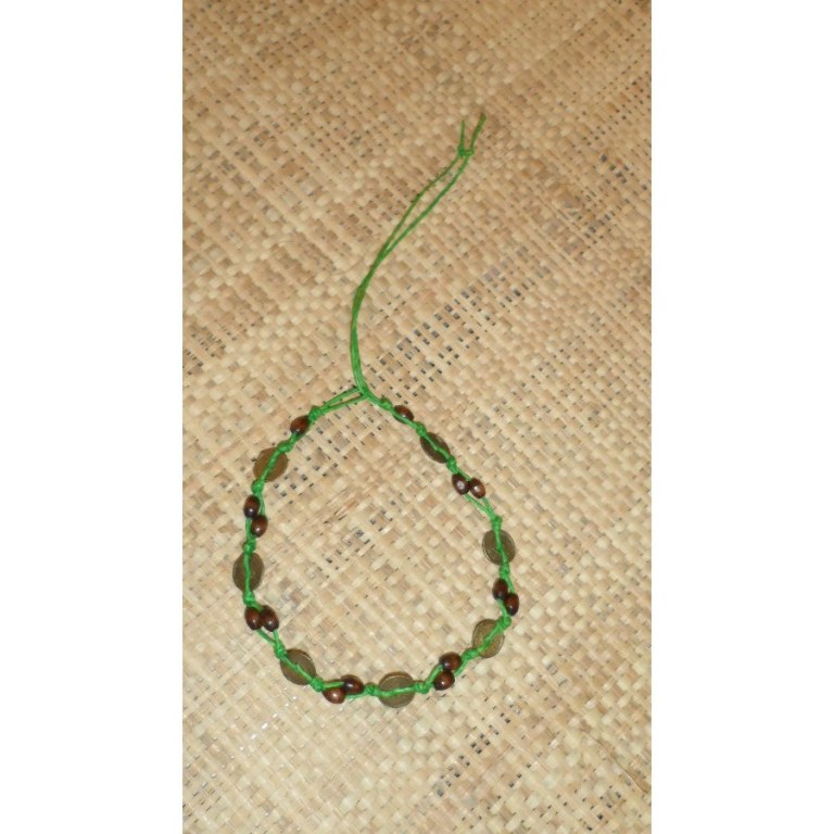 Bracelet de cheville sapèques vert