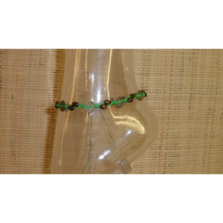 Bracelet de cheville sapèques vert