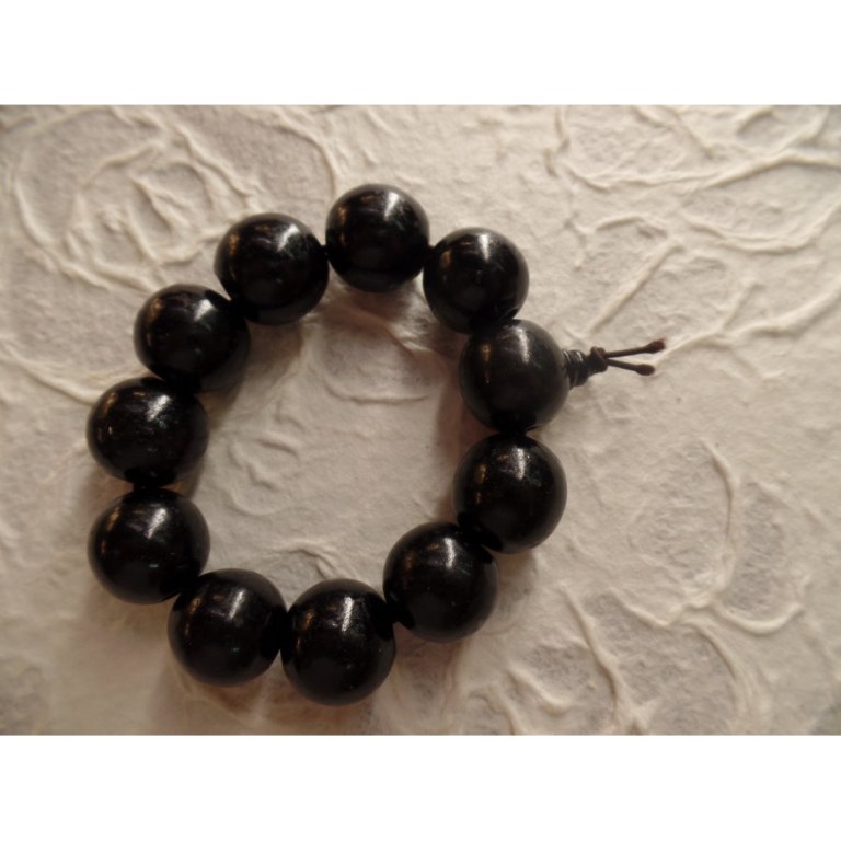 Bracelet tibétain perles cerise noire