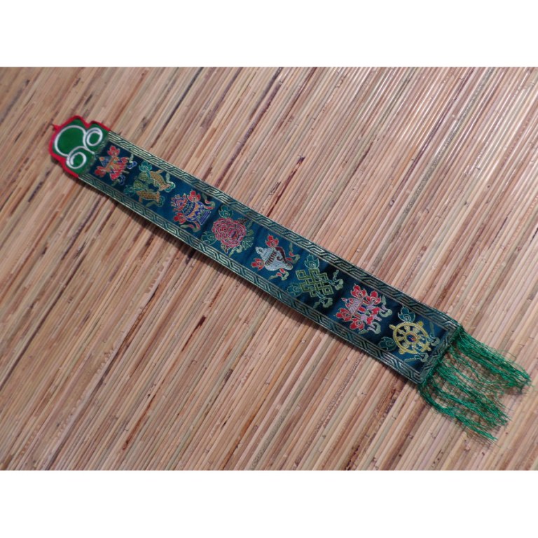 Petite broderie tibétaine tashi takgay vert foncé