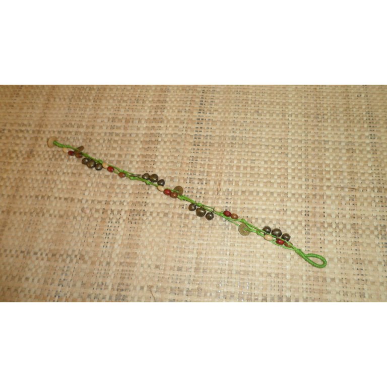 Bracelet de cheville sapèques vert pistache