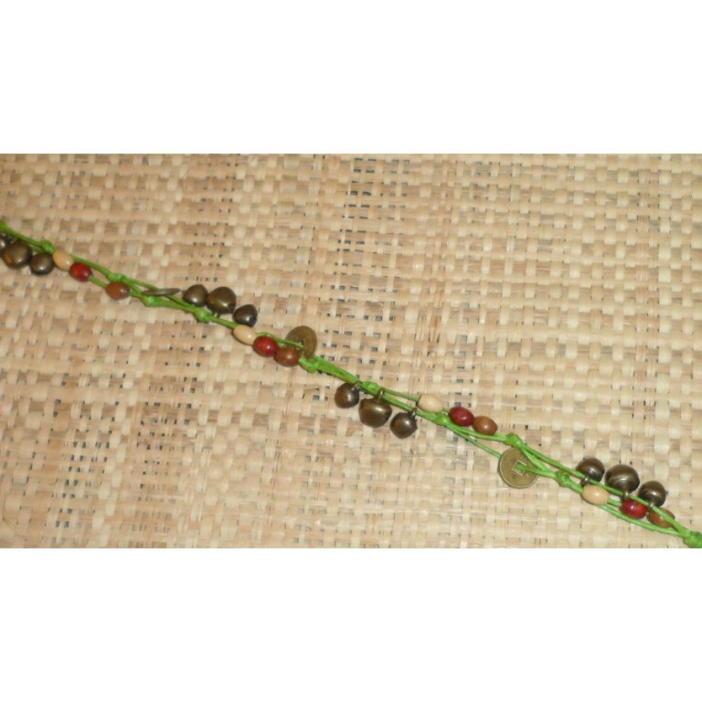 Bracelet de cheville sapèques vert pistache