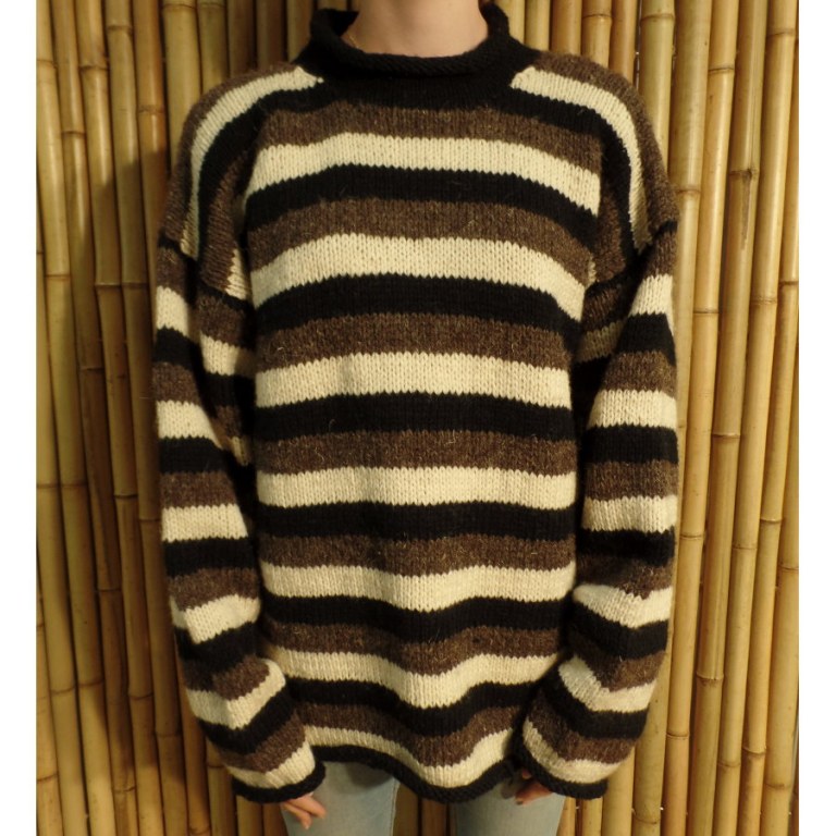 Pull Cabaray beige/noir/marron