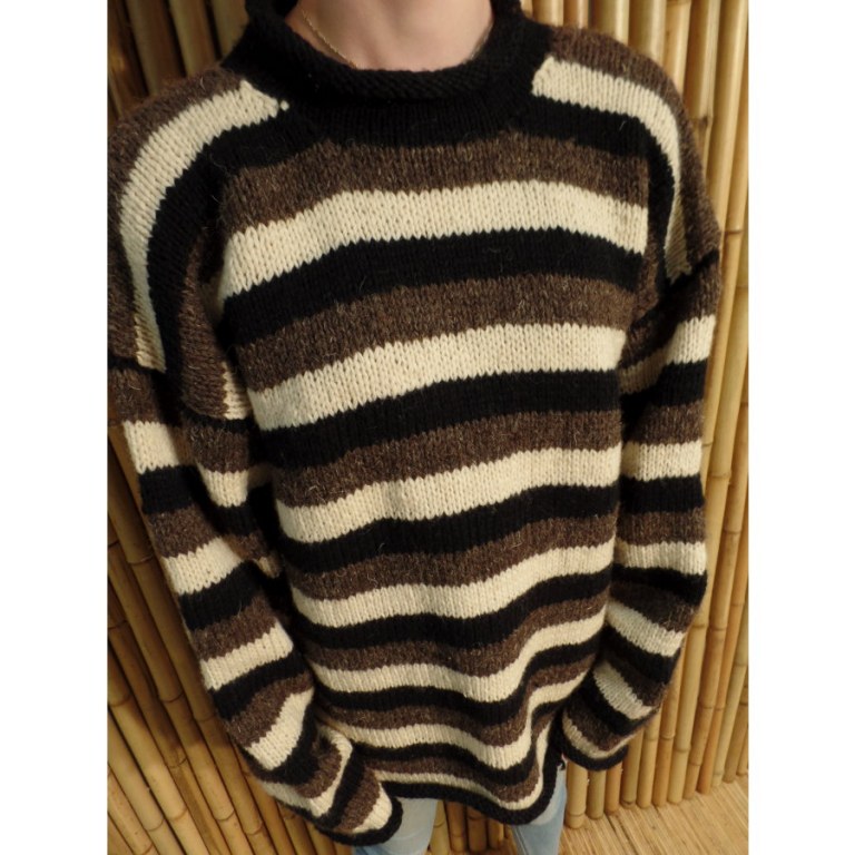 Pull Cabaray beige/noir/marron