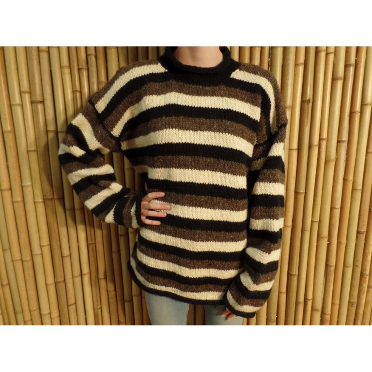 Pull Cabaray beige/noir/marron