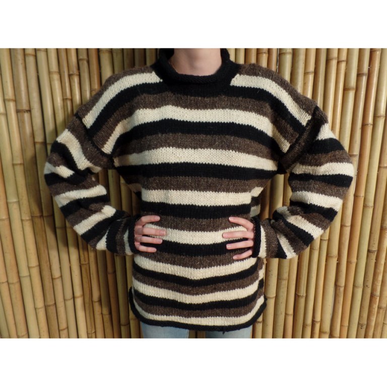 Pull Cabaray beige/noir/marron