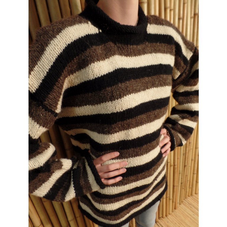 Pull Cabaray beige/noir/marron