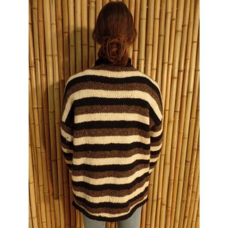 Pull Cabaray beige/noir/marron