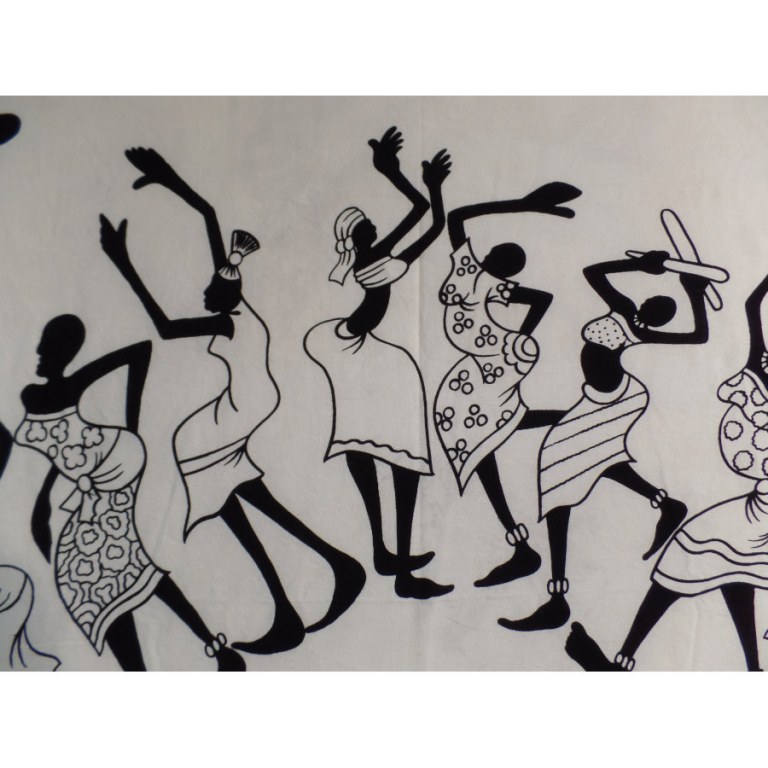 Grande tenture noir/écru danse africaine